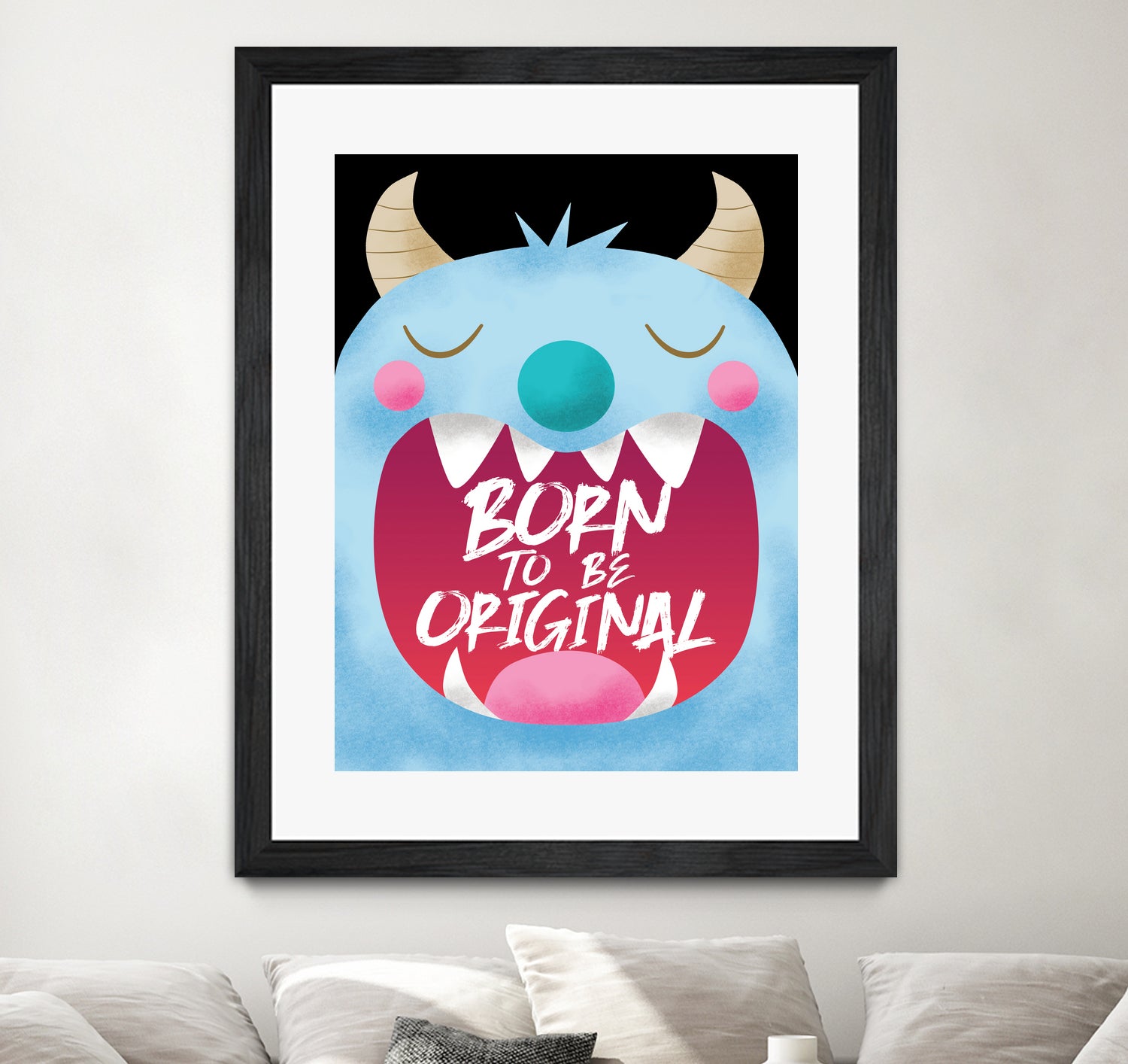 Blue Monster T-Shirt - Born To Be Original Graphic Tee for Men & Women | Casual Streetwear, Music Festival Outfit