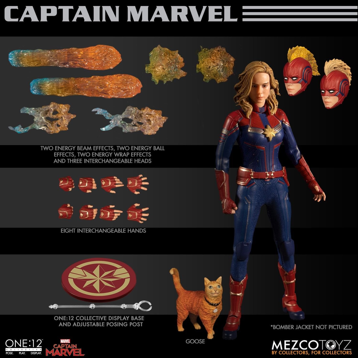 Mezco Toyz One:12 Collective Marvel Comics Captain Marvel 1/12 Scale Action Figure - Premium Collectible Toy for Marvel Fans, Perfect for Display & Superhero Role Play