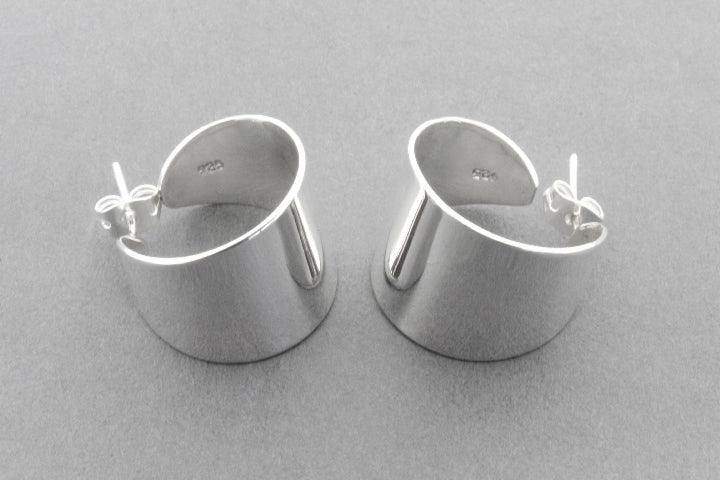 Sterling Silver Wide Hoop Ear Cuff - Elegant & Minimalist Earring for Women - Perfect for Parties, Weddings & Everyday Wear