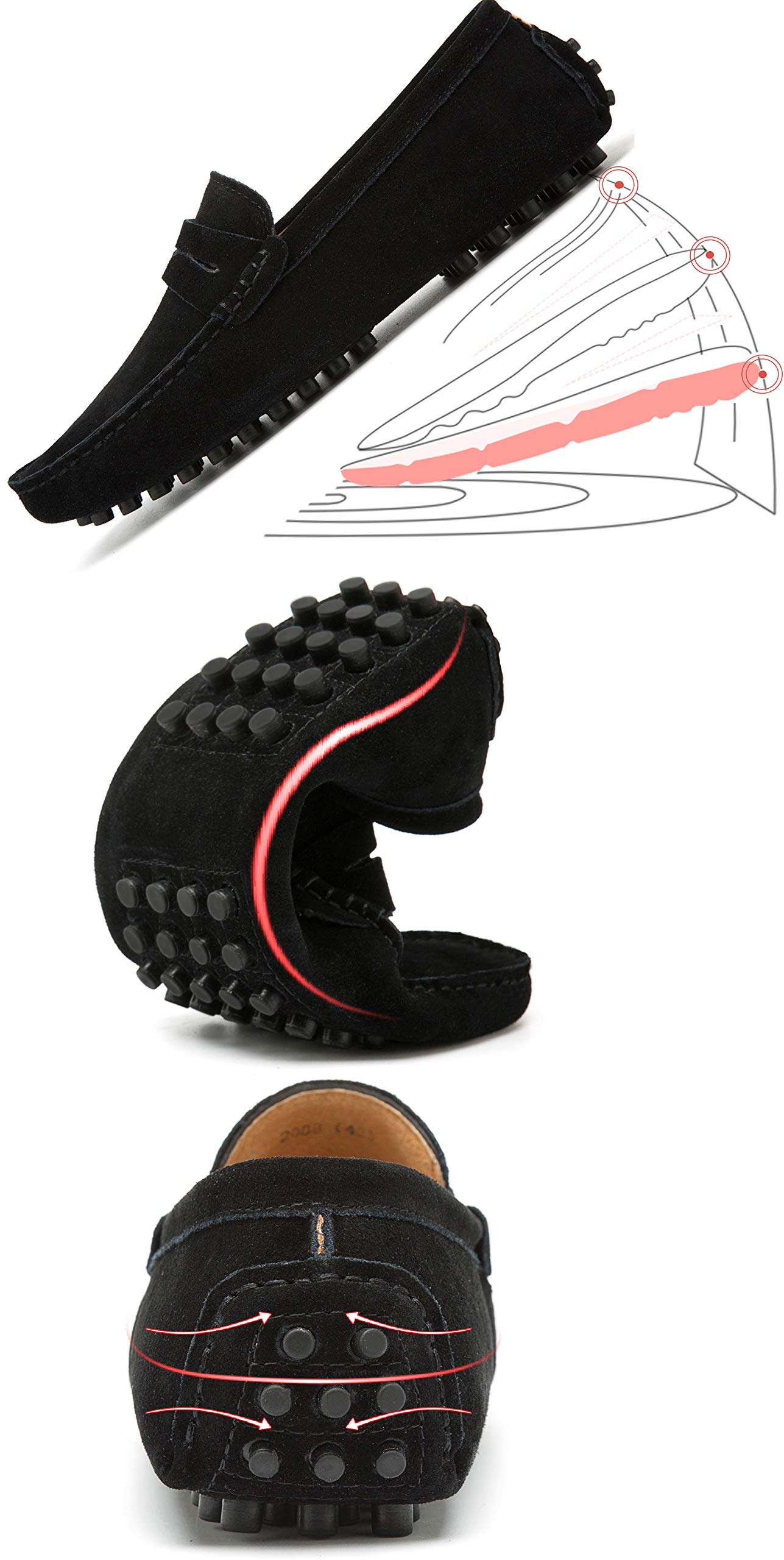 Go Tour Men's Penny Loafers - Comfortable Moccasin Driving Shoes for Casual Wear | Slip-On Flats & Boat Shoes for Office, Travel & Daily Use