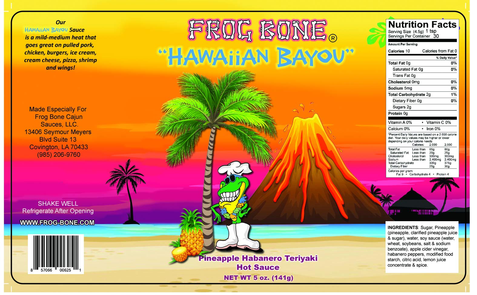 Spicy Pineapple Habanero Teriyaki Hot Sauce - 5oz Bottle | Hawaiian-Inspired Gourmet Hot Sauce | Perfect for Wings, Tacos, BBQ & Seafood Dishes