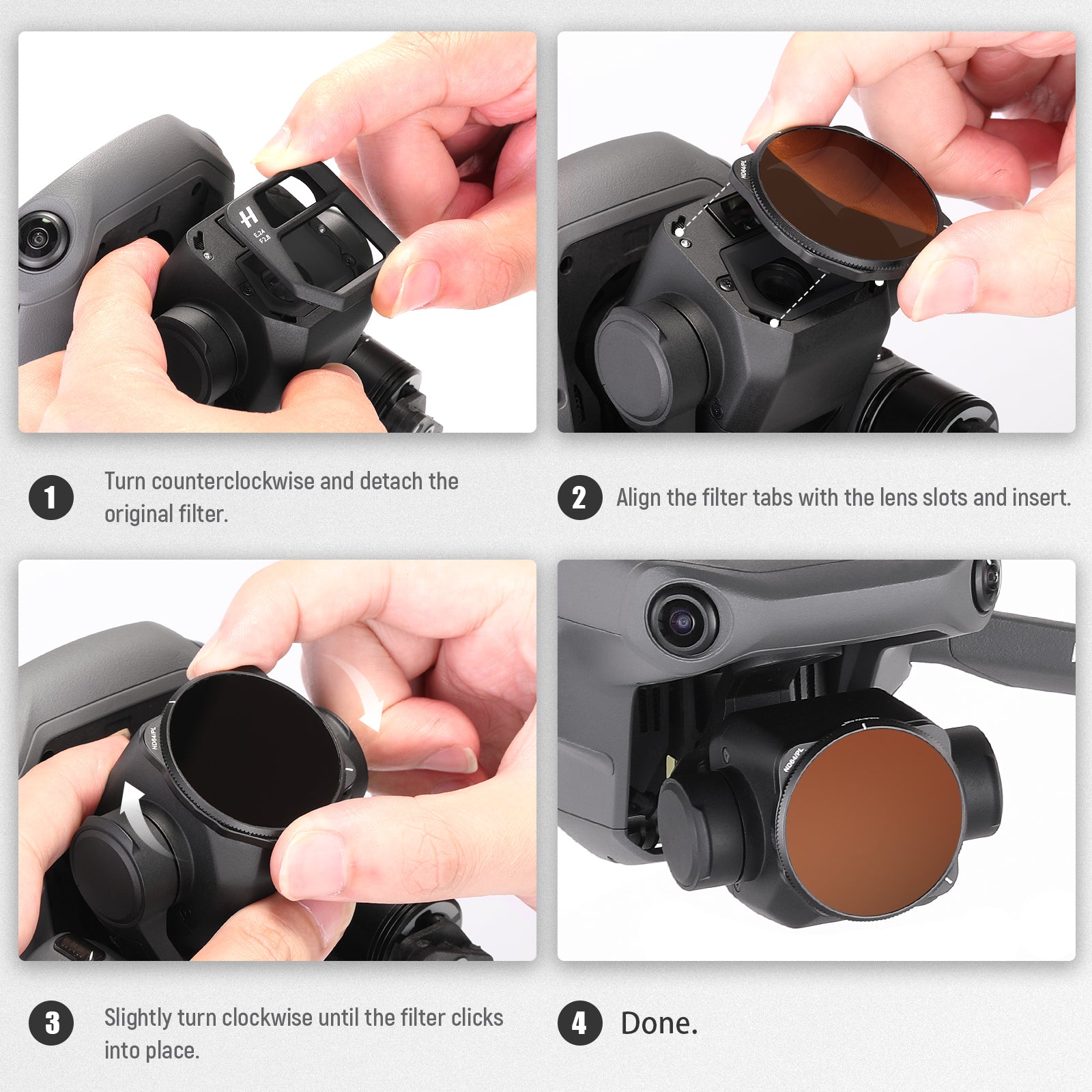 NEEWER FL DJ11 4-Pack ND Filter Set for DJI Mavic 3 Drone - UV Protection, Anti-Glare & HD Clarity - Perfect for Aerial Photography, Videography & Cinematic Shots