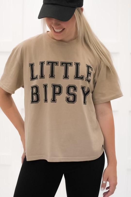 Men's LB Collegiate T-Shirt - Comfortable Cotton Crewneck Tee in Tan - Perfect for Casual Wear, College Events & Everyday Outfits