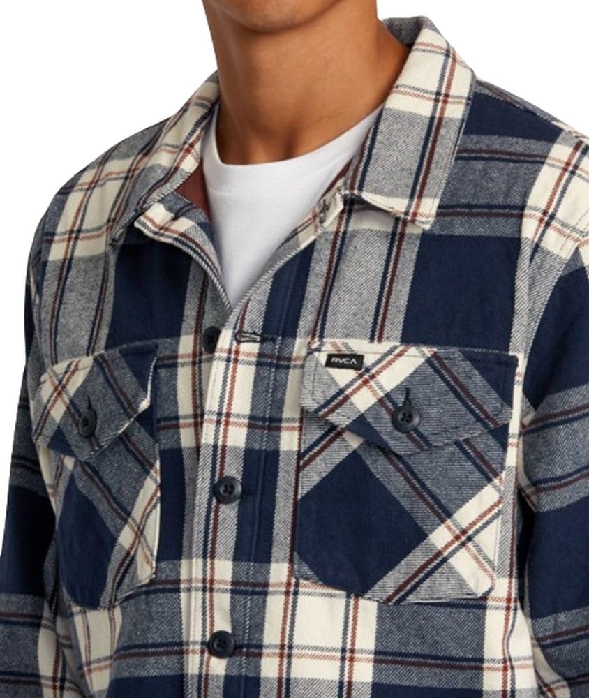 RVCA Men's Shirt Jacket - Lightweight Casual Button-Up for Outdoor & Streetwear | Perfect for Hiking, Travel, and Everyday Wear