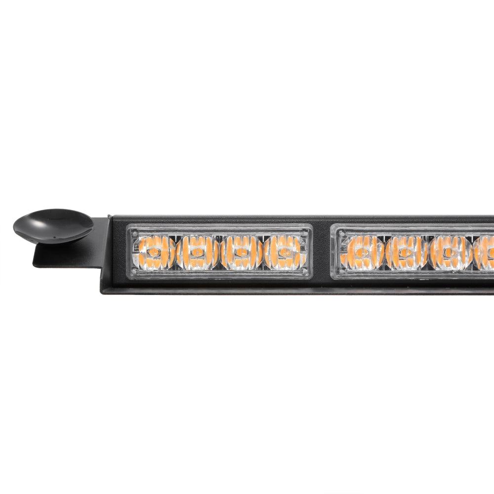 17 Inch Dual Visor Amber Strobe Light Bar - 20 Flashing Patterns with Wireless Controller - Waterproof LED Warning Light for Trucks, SUVs, ATVs, Emergency Vehicles (Ideal for Off-Roading, Construction Sites & Safety Alerts)