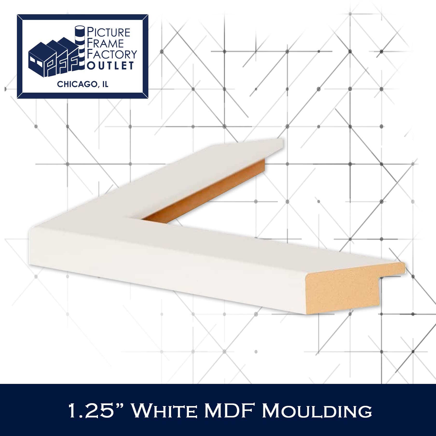 11.75x36 White Picture Frame with 1.25