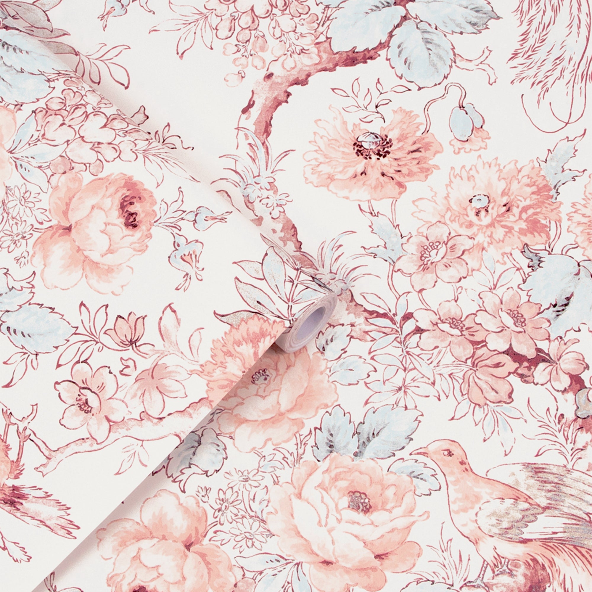 Laura Ashley Birtle Blush Floral Wallpaper - Peel and Stick Removable Wallpaper for Bedroom, Living Room, Nursery Decor - Self-Adhesive Wallpaper Roll for Home Renovation & DIY Projects