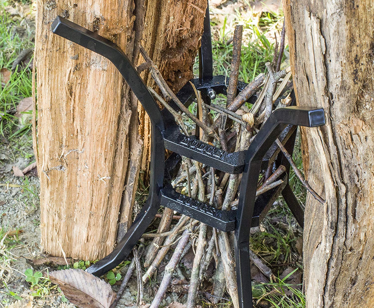 Lodge A5 8 318943 Cast Iron Fire and Cook Stand – 8 Inch Black Outdoor Cooking Grill for Camping, Backyard BBQ & Picnics (Free Shipping)