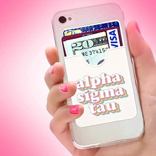 Alpha Sigma Tau Sorority Koala Pouch - Retro Design Slim Card Holder for Phone Case | Ultra-Thin Phone Wallet Stick On for Credit Cards & Cash | Perfect for College Students, Greek Life & Everyday Use