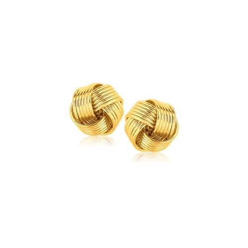 14K Yellow Gold Interlaced Love Knot Stud Earrings for Women - Romantic Gift for Anniversary, Valentine's Day & Special Occasions