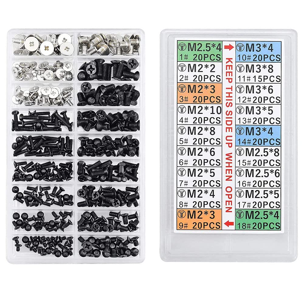 Lodokdre 355Pcs PC Screws Assorted Set - M2, M2.5, HDD, M.2 SSD Screws for Universal Laptop & Computer Repair - Ideal for DIY PC Builds and Hardware Maintenance