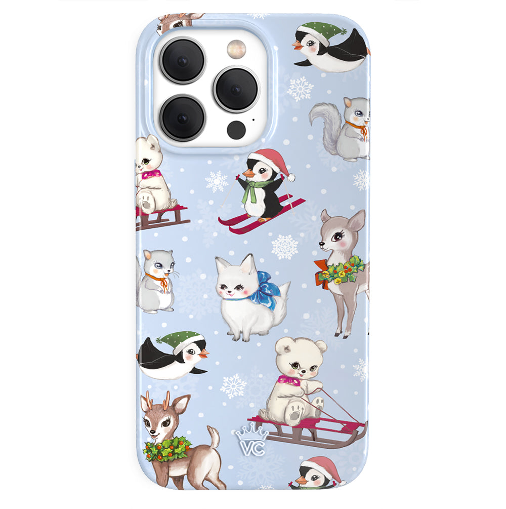 Cute Winter Wonderland Baby Animals iPhone Case - Protective & Stylish Cover for iPhone 12/13/14/15 Pro Max - Perfect Gift for Animal Lovers & Holiday Season