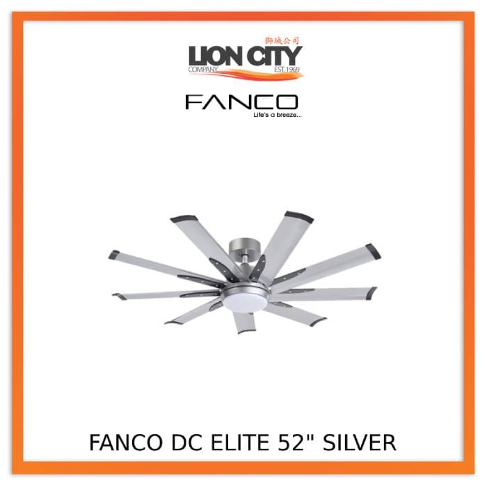 Fanco DC Elite 52 Inch Ceiling Fan with Remote Control - Energy Efficient Quiet Motor for Bedroom, Living Room & Outdoor Use