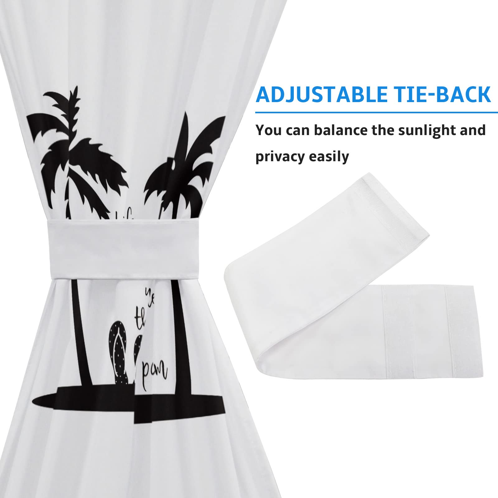 Summer Beach Palm Tree Slipper Door Curtains - 25