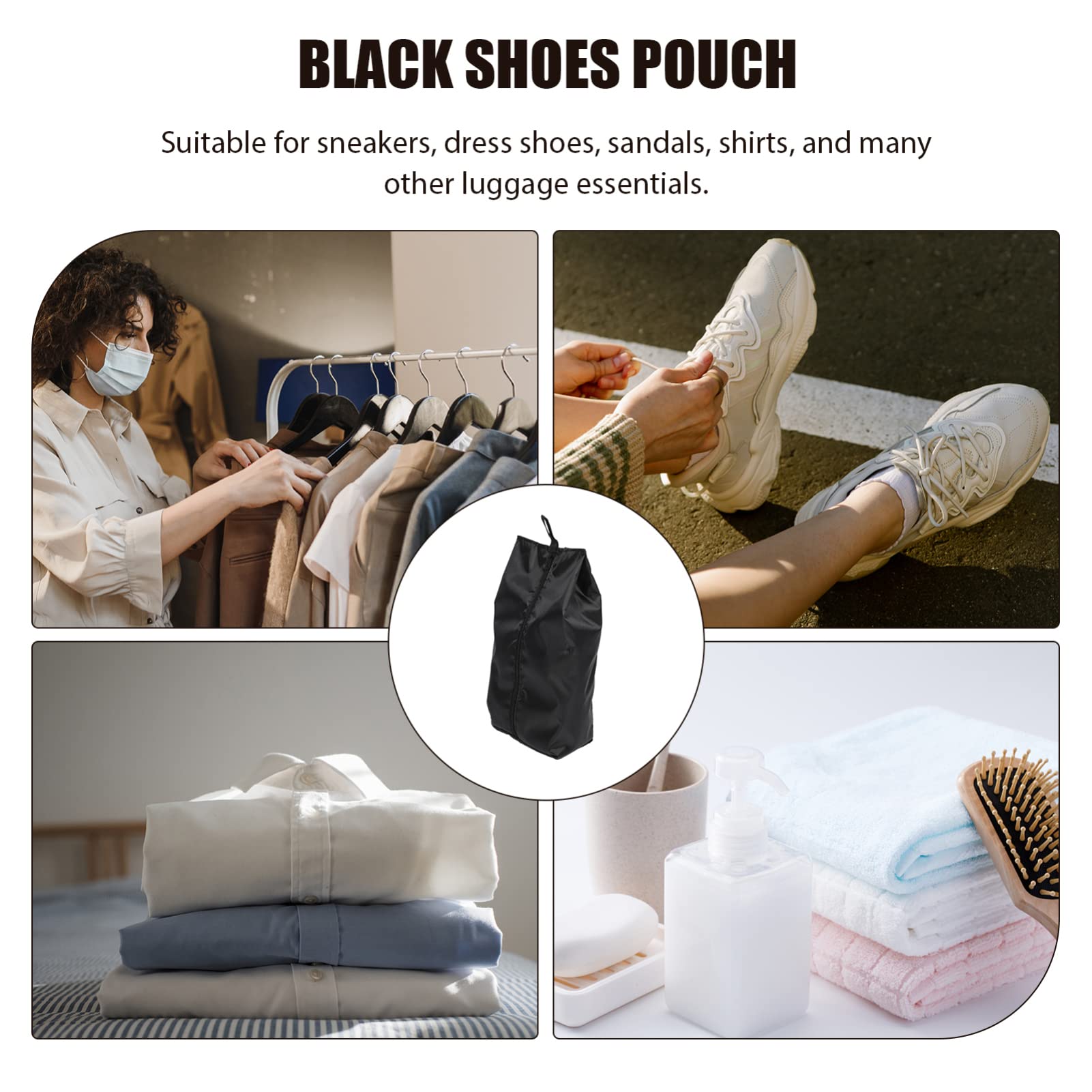Holibanna Shoe Bag - Waterproof Oxford Cloth Shoe Organizer for Travel, Gym & Storage | Compact Shoe Rack for Suitcase, Closet & Dorm Organization