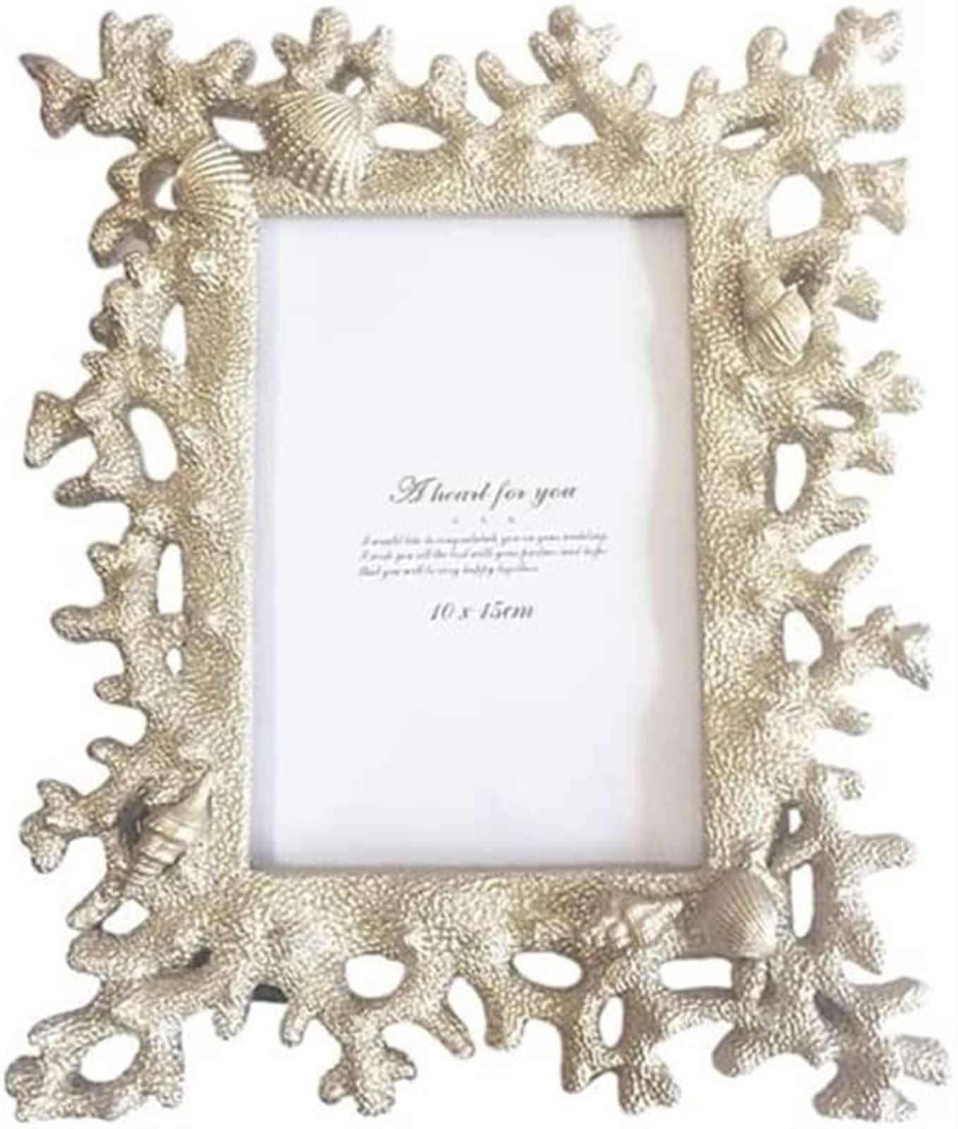 Mediterranean Style Coral Shell Resin Photo Frame - Creative Conch Album, Multifunctional Desktop Decor for Home & Office | Perfect for Wall Display, Wedding Gifts & Beach House Decorations