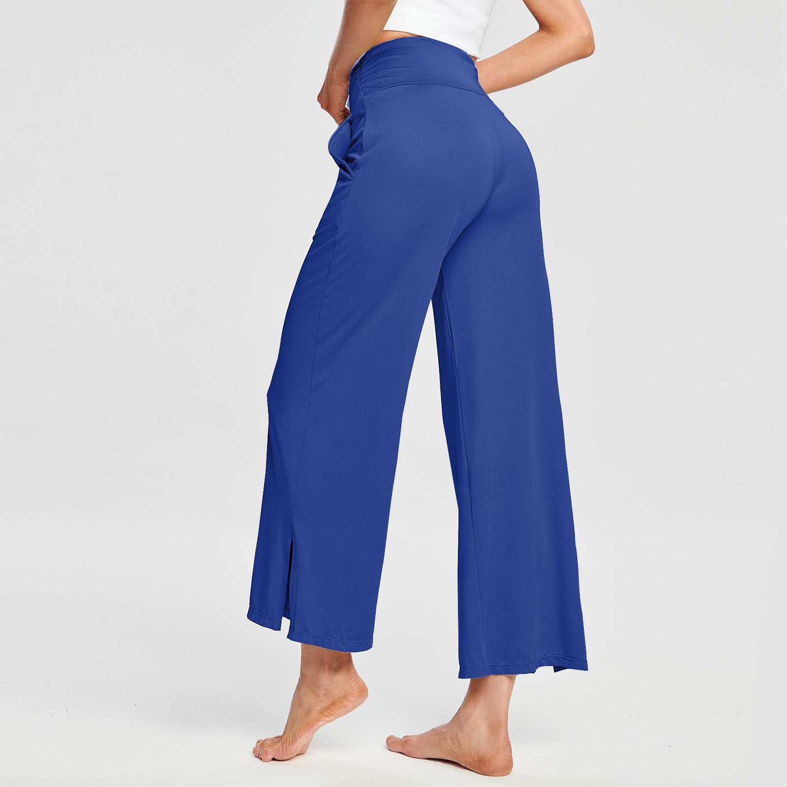 **Women's High Waist Flare Wide Leg Yoga Pants - Stretchy Athletic Trousers for Running, Gym & Casual Wear**