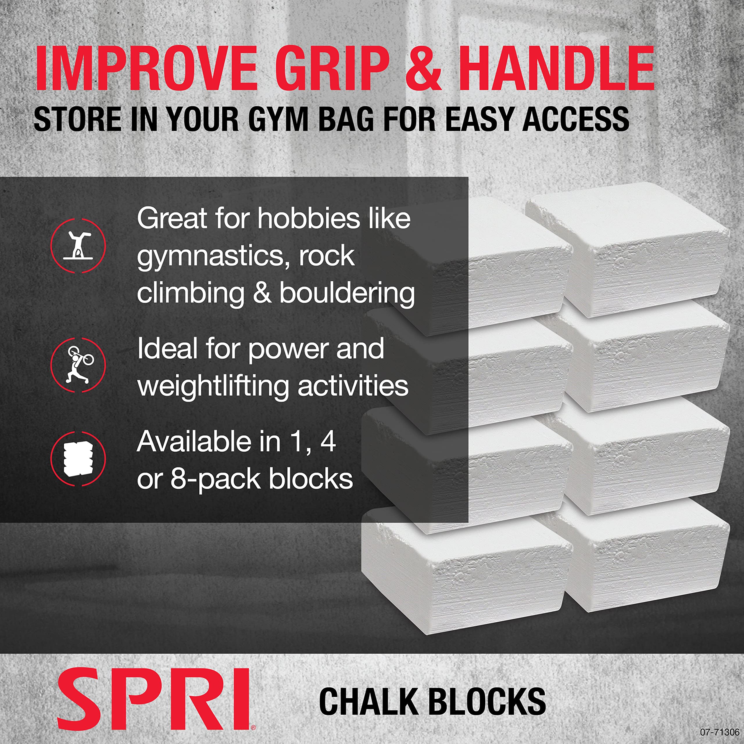 SPRI Premium Chalk Block & Chalk Ball for Gymnastics, Rock Climbing, Bouldering - Non-Slip Grip Enhancer for Weightlifting, Rings & Pool Cues - Ideal for Training, Competitions & Outdoor Sports