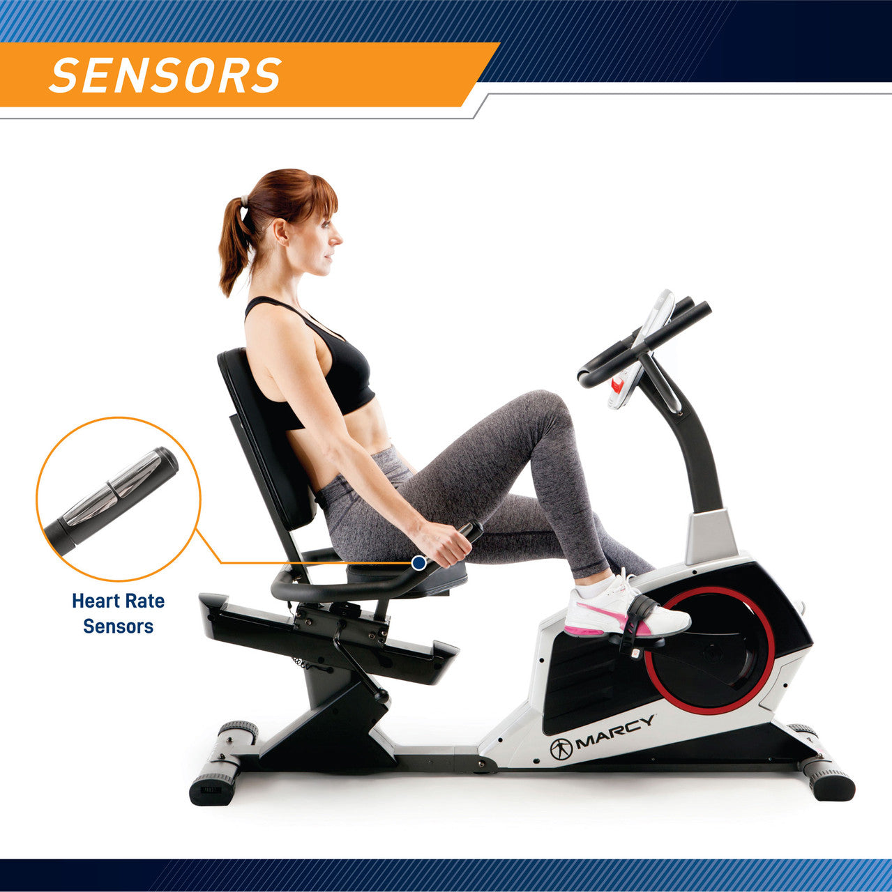 Marcy ME 706 Magnetic Recumbent Exercise Bike for Home Gym - Low Impact Cardio Workout for Seniors & Rehab | Perfect for Small Spaces & Physical Therapy