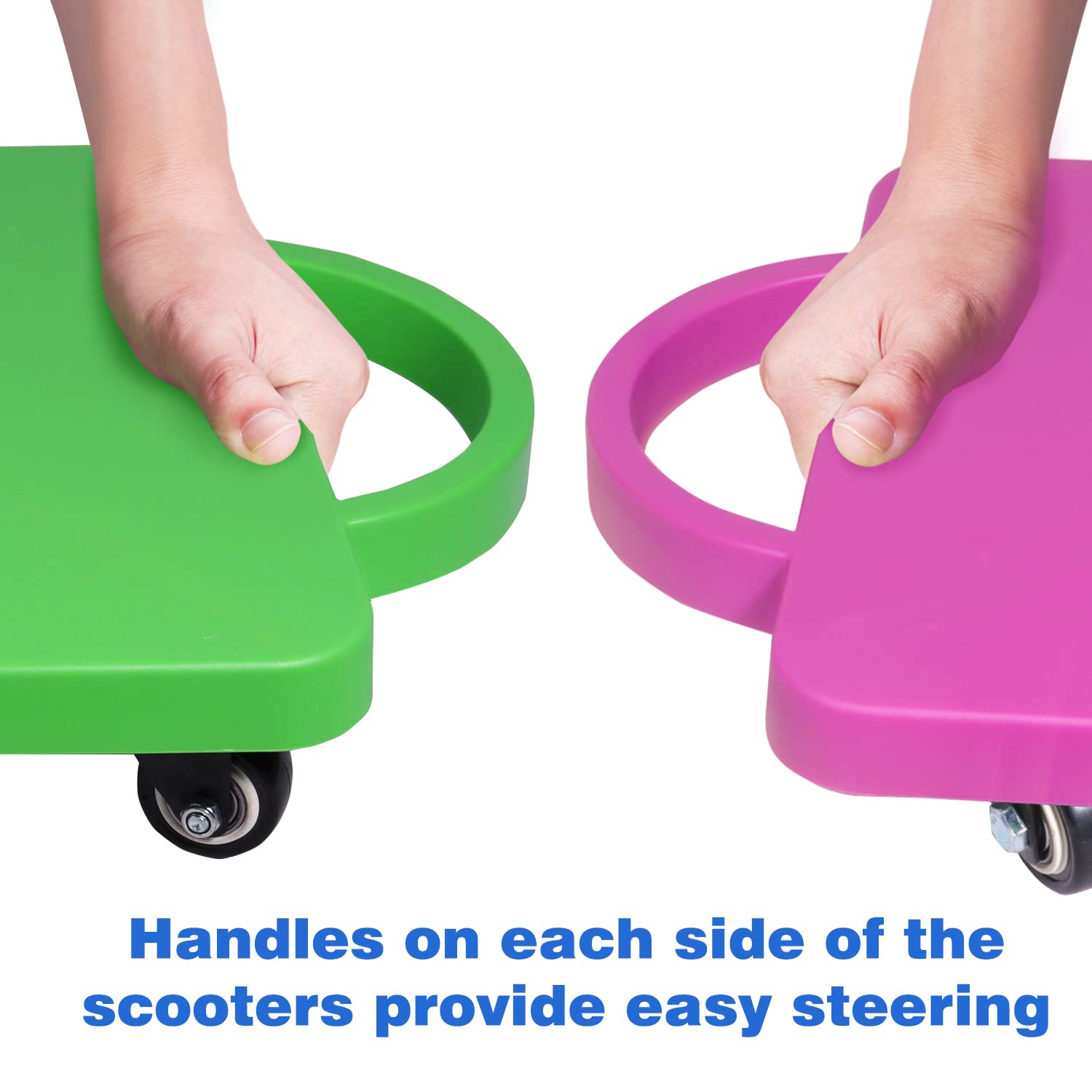 GSE Games & Sports Expert Gym Floor Scooter Board with Handles - Kids Indoor Play Equipment - Fun Sitting Scooter with Non-Marring Plastic Casters for Children - Perfect for School Gyms, Daycare Centers & Home Playrooms