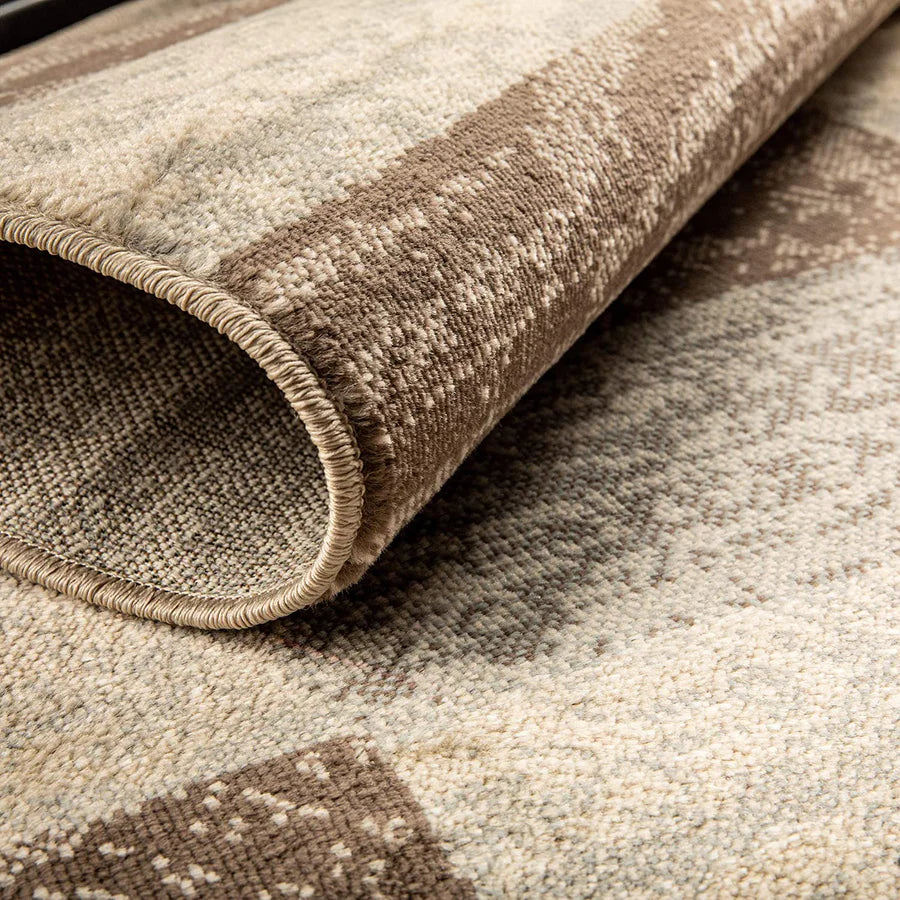 Stylish Rockwood Contemporary Geometric Patchwork Area Rug - Non-Slip Indoor Runner for Living Room, Bedroom & Office Decor