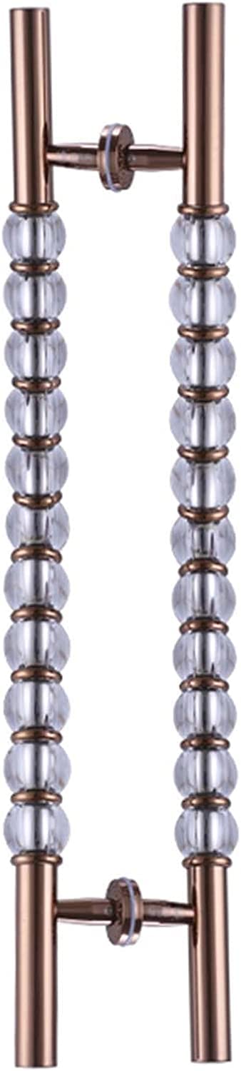 Modern Clear Crystal Glass Barn Door Handle - Gold H-Shaped Double Sided Swing Handle for Interior/Exterior Doors (120cm) - Perfect for Farmhouse, Rustic, and Contemporary Home Decor