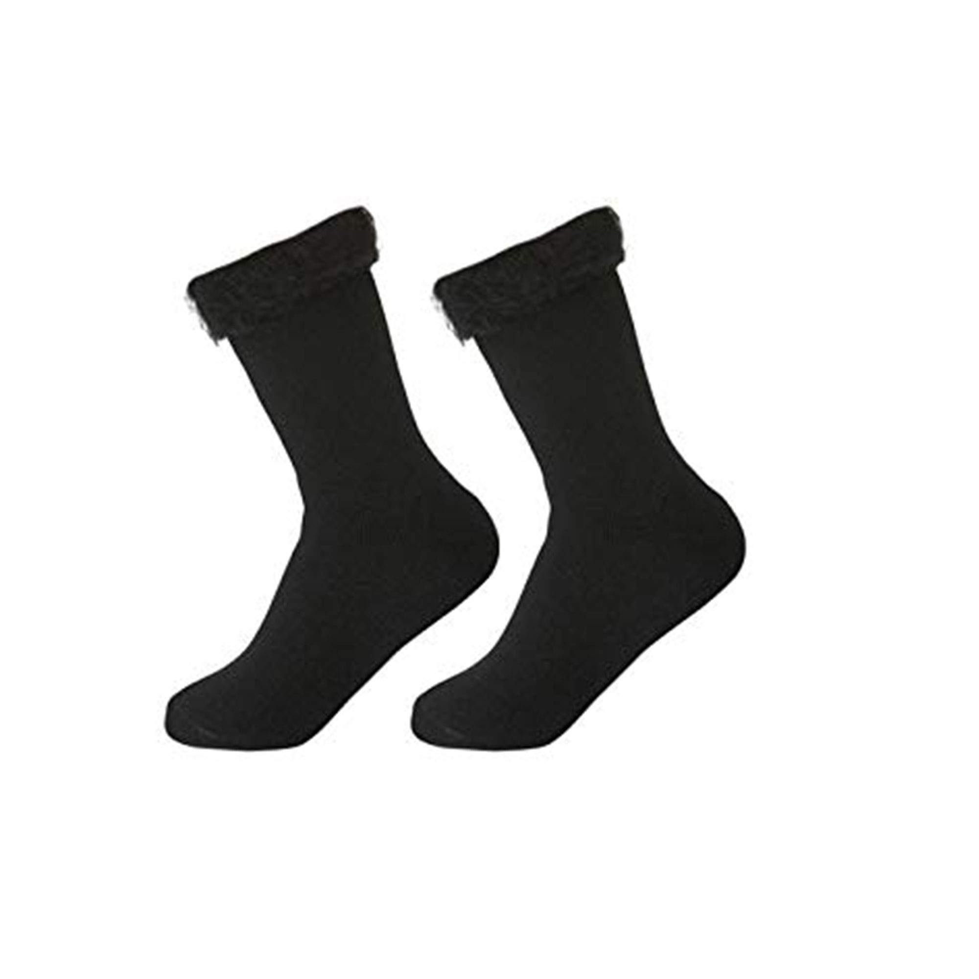 REFLEX Brushed Lined Thermal Heat Socks (2-Pairs) - Winter Warm Wool Socks for Men & Women - Perfect for Skiing, Hiking & Cold Weather Outdoor Activities
