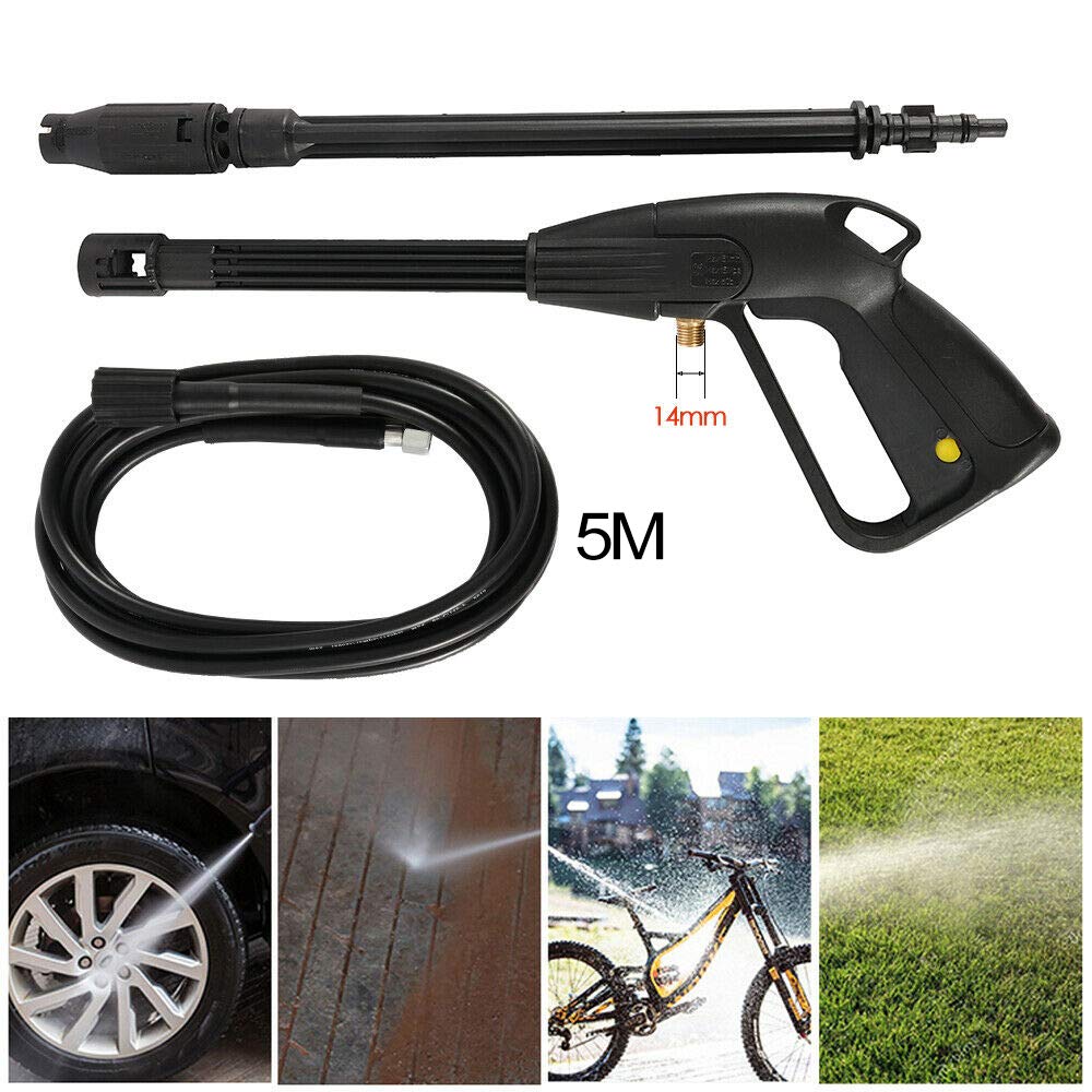 2 in 1 High Pressure Washer Spray Gun with Adjustable Nozzle - Car Wash, Home Cleaning, Patio & Driveway Pressure Washing Kit - Heavy Duty Trigger Gun & Extension Lance for Deep Cleaning