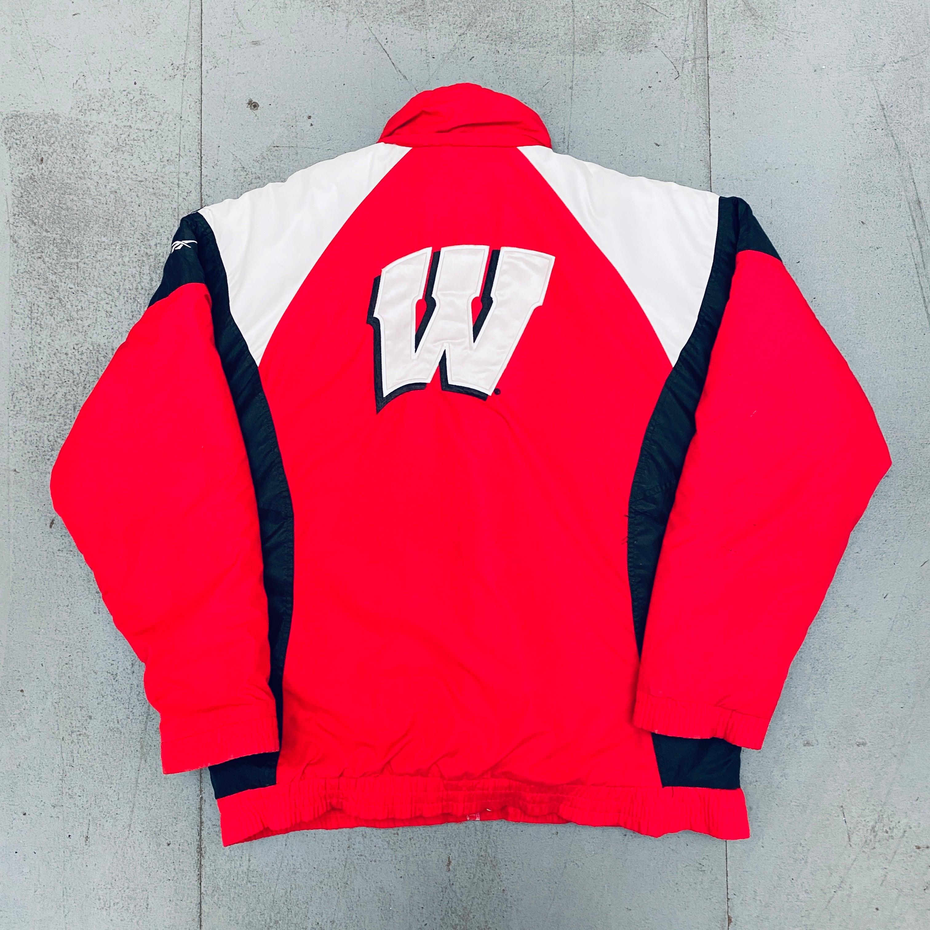 1990s Reebok Wisconsin Badgers Full-Zip Jacket - Vintage College Varsity Jacket for Men (Size Large) - Perfect for Game Day, Tailgating & Retro Sports Fashion