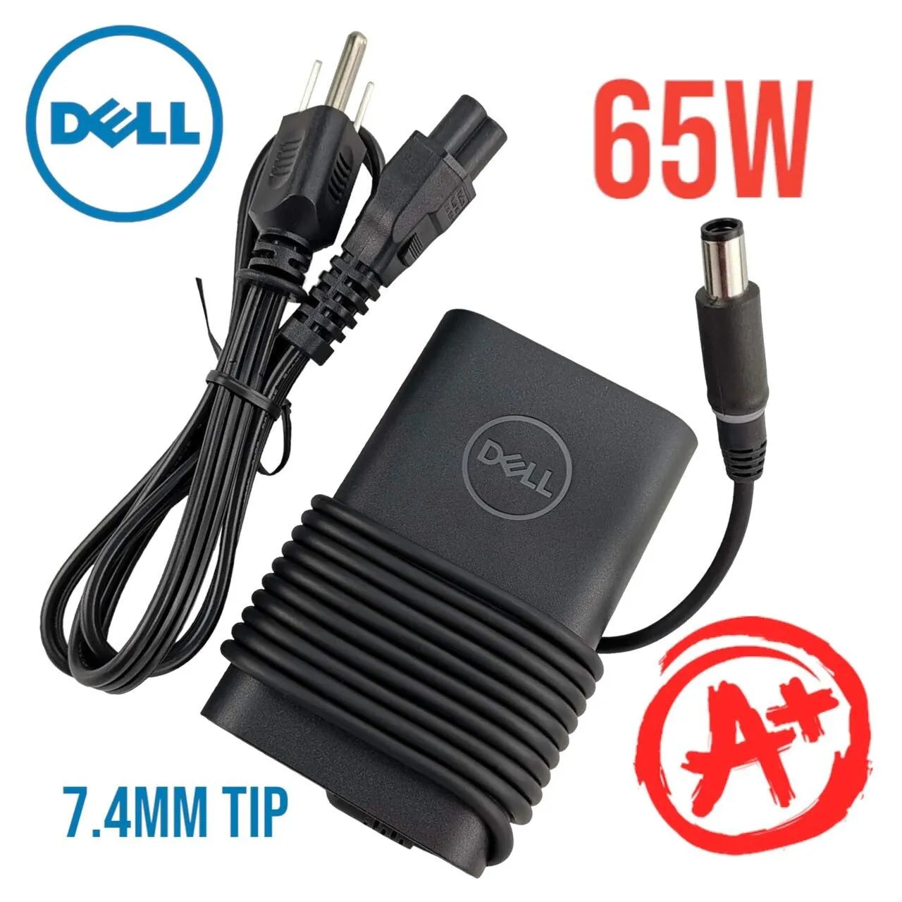 Genuine Dell Latitude 65W AC Adapter Charger (05K74V) - 19.5V 3.34A with 7.4mm Tip for Latitude XPS, Inspiron, Vostro, Studio Laptops - Perfect for Home, Office & Travel Use