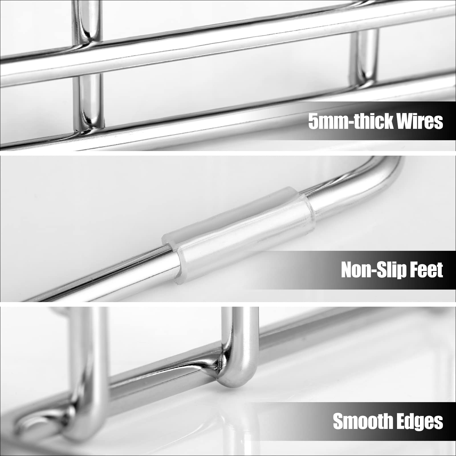 Stainless Steel Cutting Board Organizer with 4 Slots - Kitchen Cabinet & Pantry Storage Rack for Chopping Boards, Pot Lids, Plates & Baking Sheets - Space Saving Under Sink Organizer (1 Pack) - Perfect for Small Kitchens & Organized Cooking Spaces