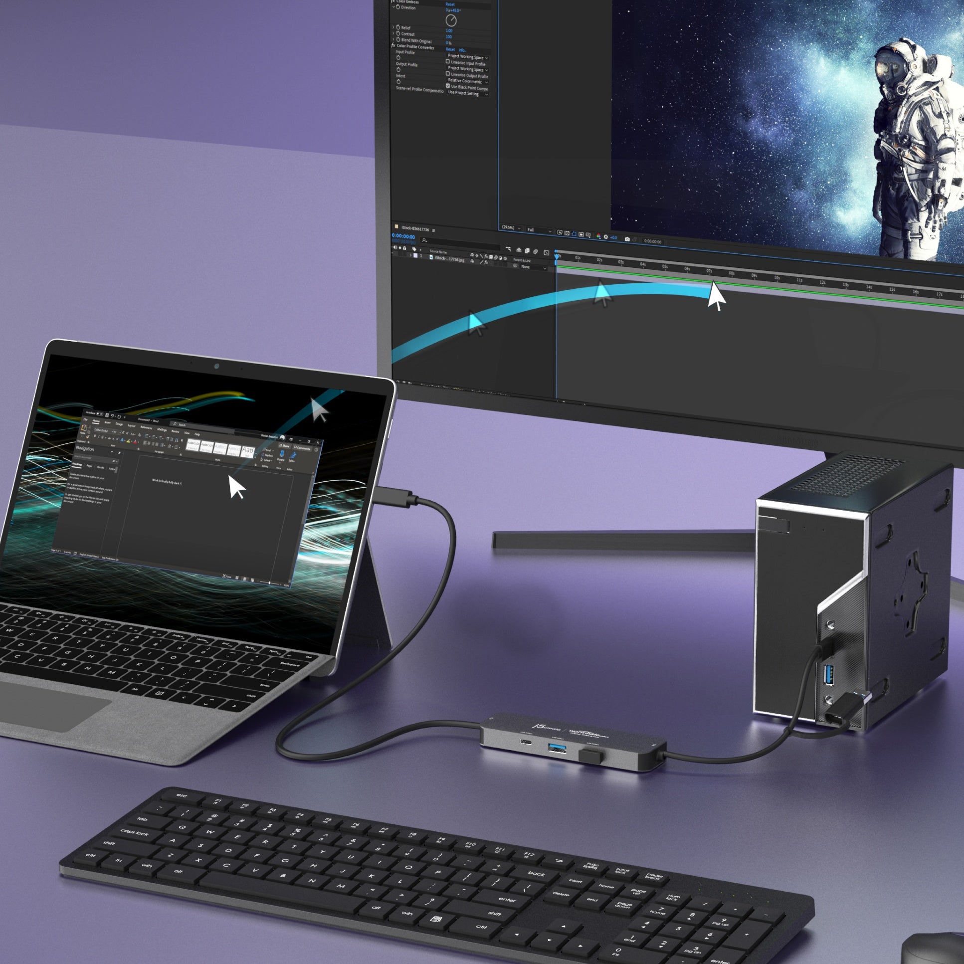 Wormhole Switch™ 4K HDMI Display Sharing Hub - Multi-Screen Adapter for Laptop, PC, Mac - Perfect for Home Office, Gaming & Conference Presentations
