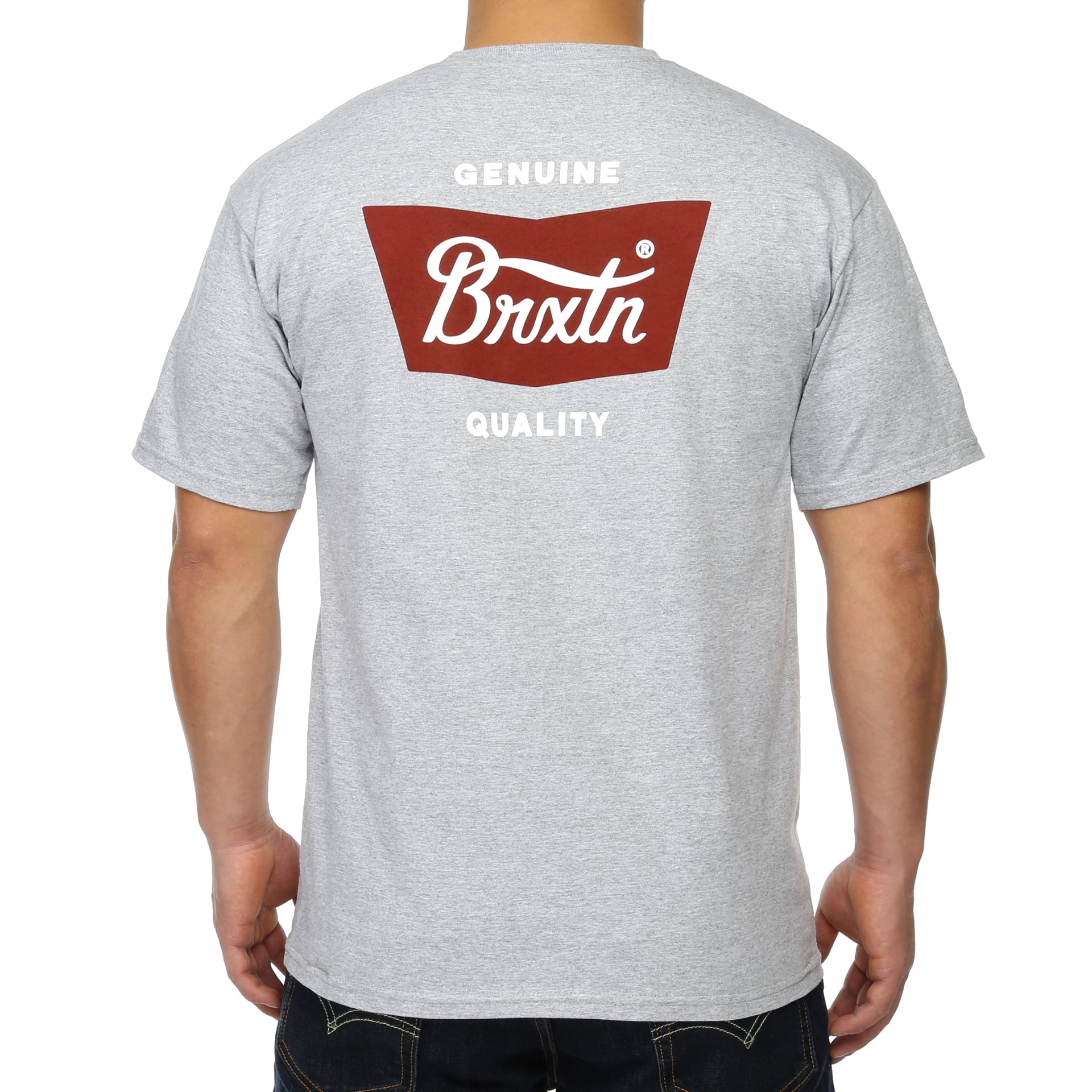 Brixton Stith Standard Tee - Soft Cotton Men's T-Shirt in Heather Grey | Casual Wear & Street Style Outfits