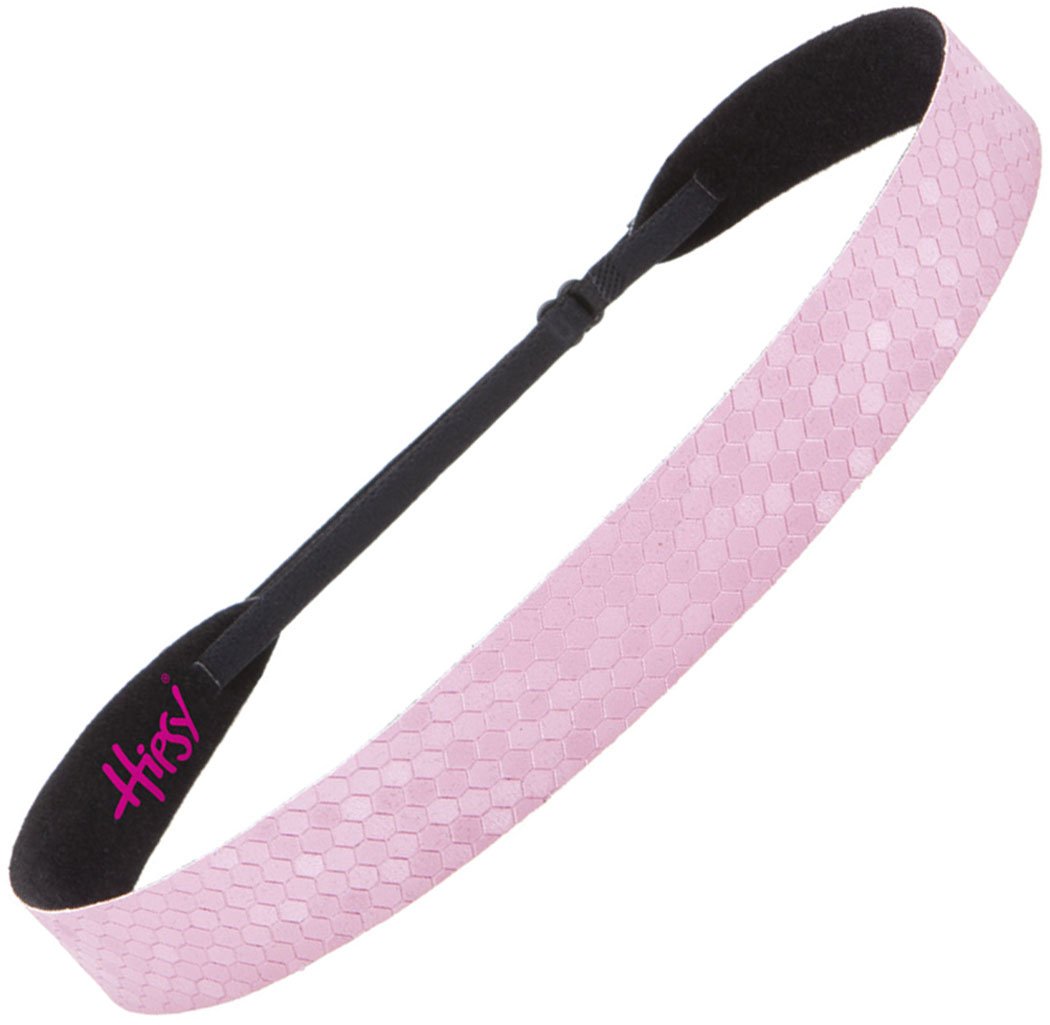 Hipsy Women's Adjustable No-Slip Checkerboard Wide Headbands - 3 Pack Light Pink - Stylish Hair Accessories for Workouts, Yoga, and Everyday Fashion