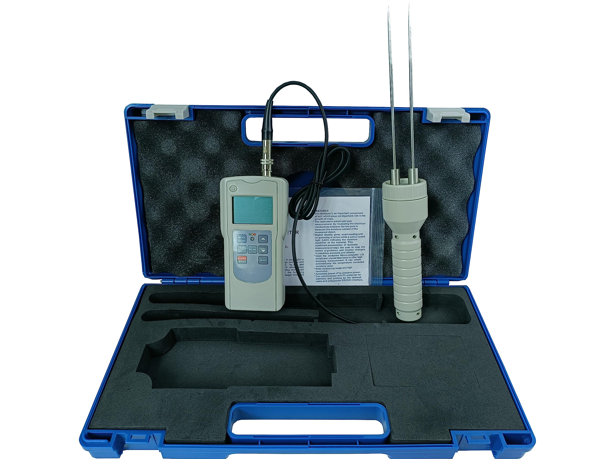 Digital Soil Moisture Meter - 0-80% Range with Pin Probe, Digital Display & Color Coding - Perfect for Garden, Farm, and Indoor Plant Care