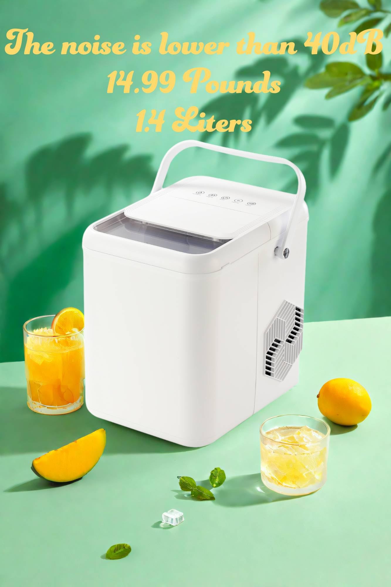 Portable Countertop Ice Maker Machine - 9 Ice Cubes in 6 Minutes, 26.5lbs/24Hrs, 2 Sizes Bullet Ice, Self-Cleaning with Ice Scoop & Basket - Perfect for Home, Kitchen, Office, Parties, and Outdoor Gatherings