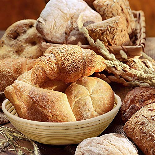 5 Inch Round Bread Banneton Proofing Basket with Linen Liner - Handmade Rattan Dough Rising Bowl for Sourdough Baking | Perfect for Professional & Home Bakers | Ideal for Artisan Bread Making, Sourdough Proofing, and Homemade Bakery (7x2 Inch)