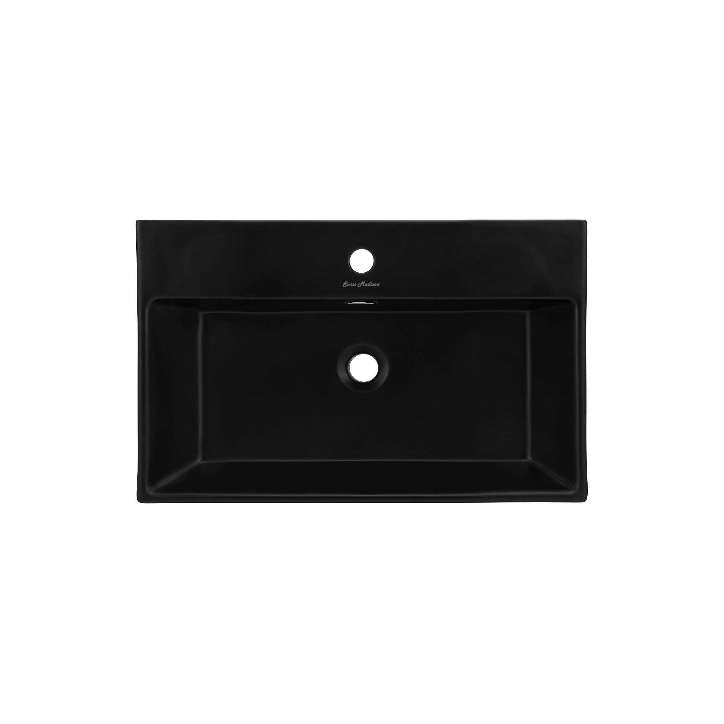 Reims 24-Inch Ceramic Console Bathroom Sink with Matte Black Basin & Black Legs - Perfect for Modern Farmhouse, Industrial, or Minimalist Bathroom Vanities