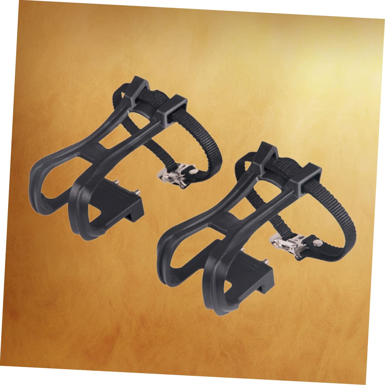 1 Pair Road Bike Clip Pedals - Lightweight Cycling Toe Clips for Secure Foot Lock - Perfect for Road Biking, Commuting & Indoor Cycling Training