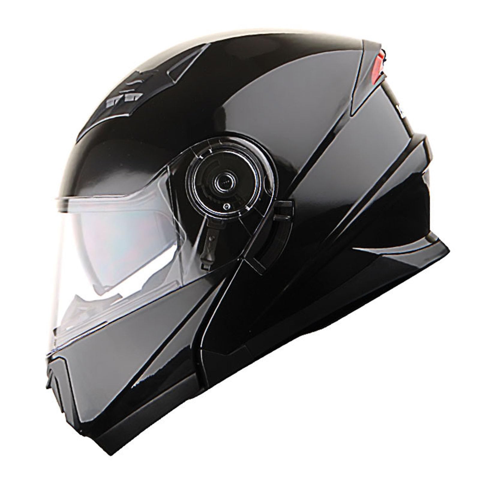 1Storm Modular Full Face Motorcycle Helmet - Glossy Black with Dual Visor Sun Shield & Rechargeable LED Tail Light - DOT Approved for Safe Riding - Perfect for Street Bikes, Cruisers, and Commuting