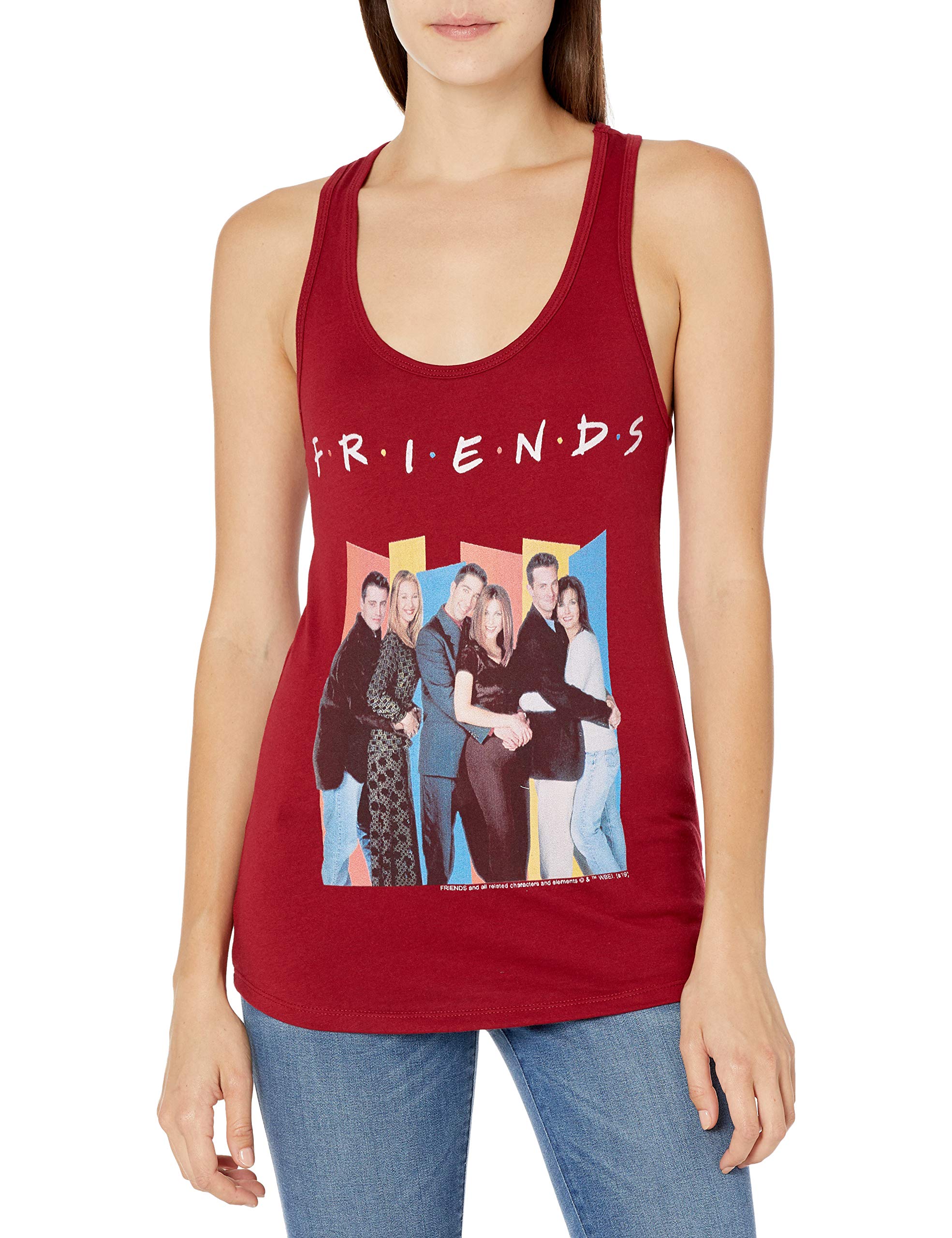 FRIENDS Women's Scoop Neck Racerback Tank Top - Soft Stretchy Casual Summer Tops for Workout, Yoga, Beach & Everyday Wear