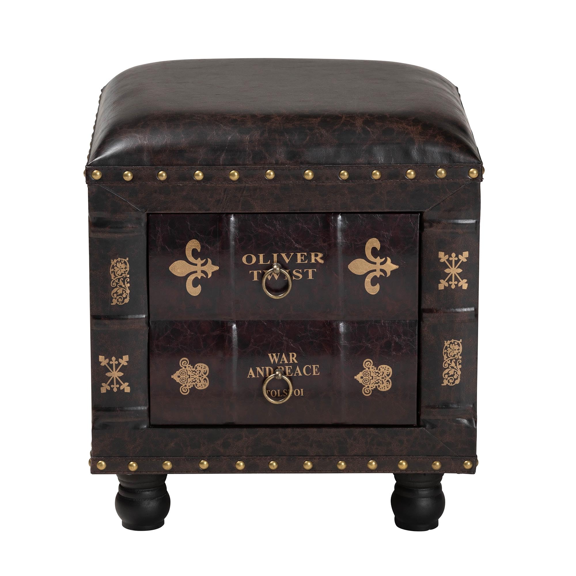 Baxton Studio Dark Brown Ottoman - Modern Footrest & Extra Seating for Living Room, Bedroom & Office - One Size Fits All