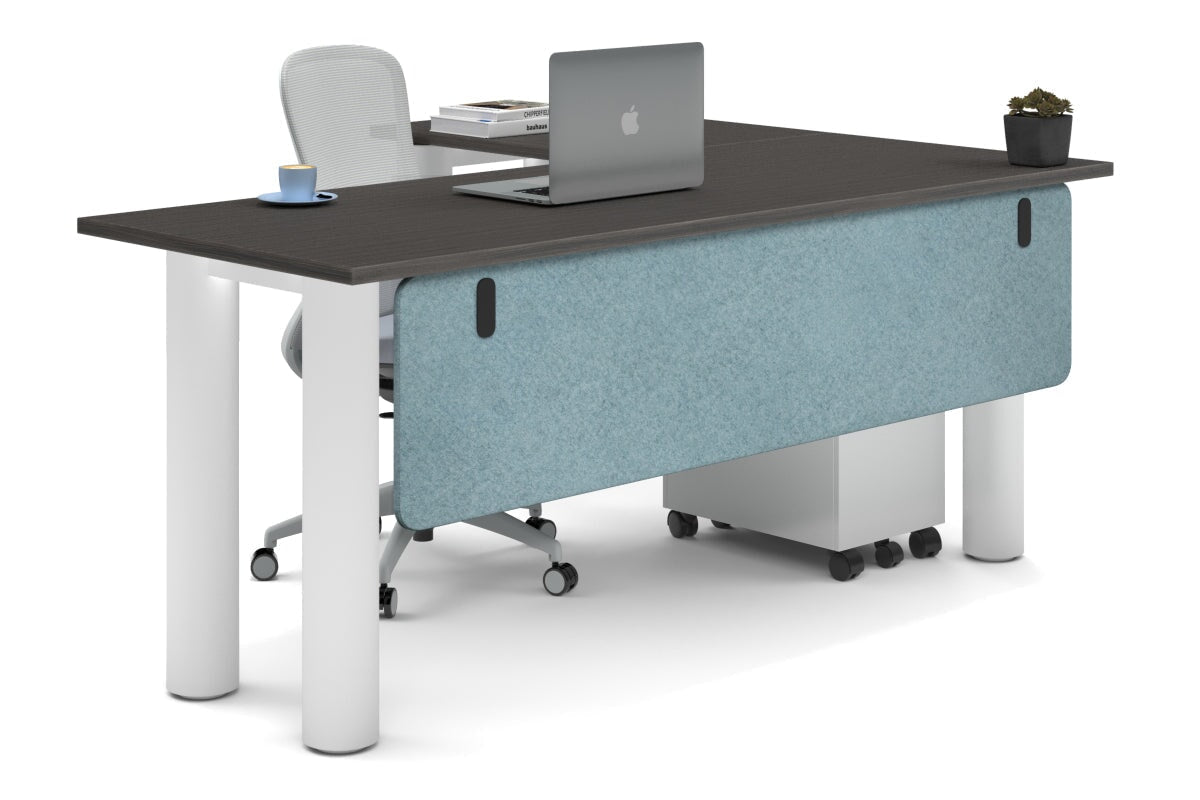 Premium L-Shaped Corner Office Desk with Quadro Cylinder Legs - 1800L x 1450W - Perfect for Home Office, Gaming Setup & Workspace Organization