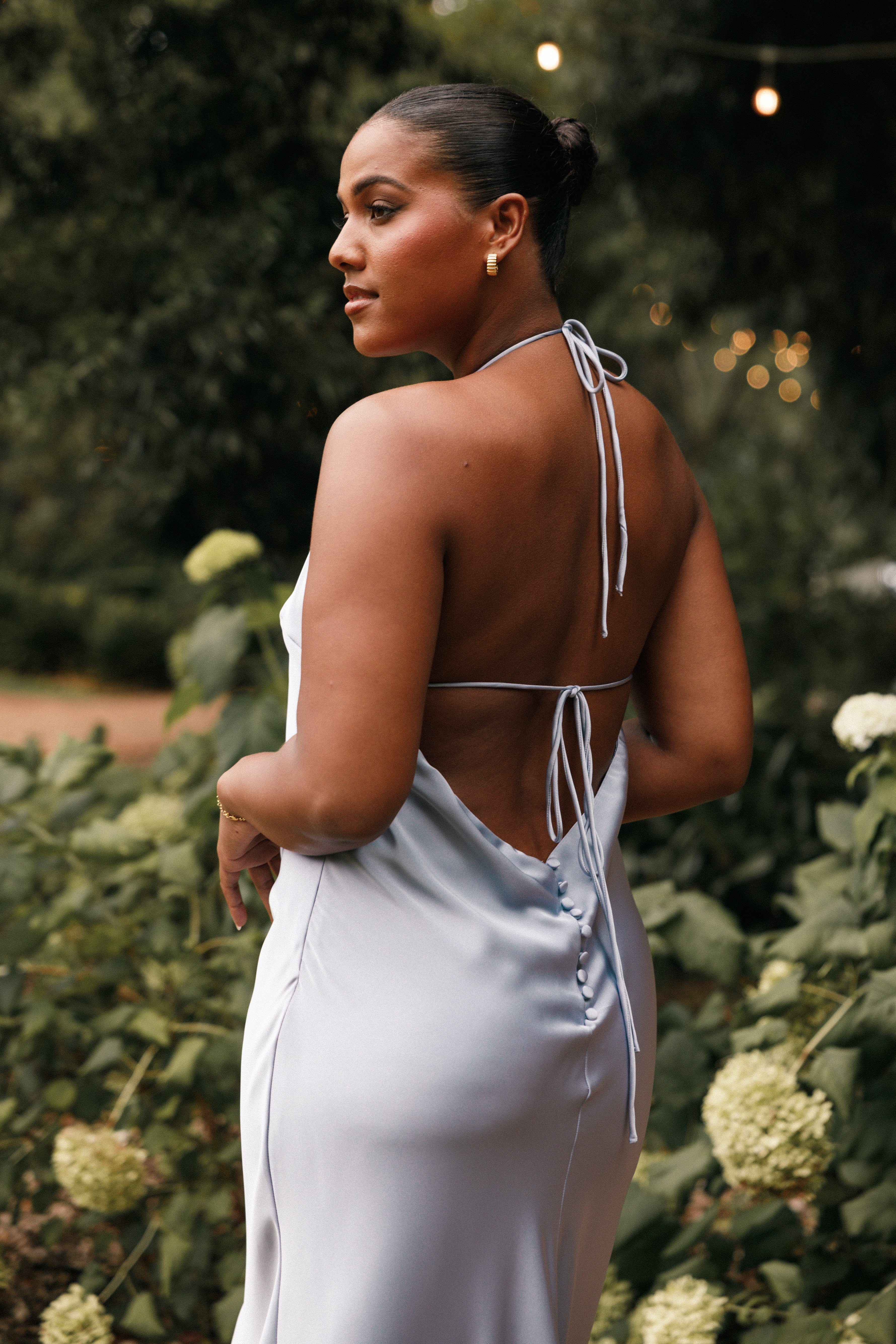 Hadley Halterneck Maxi Dress for Women - Flowy Summer Beach Dress in Blue | Perfect for Vacations, Weddings & Casual Outings