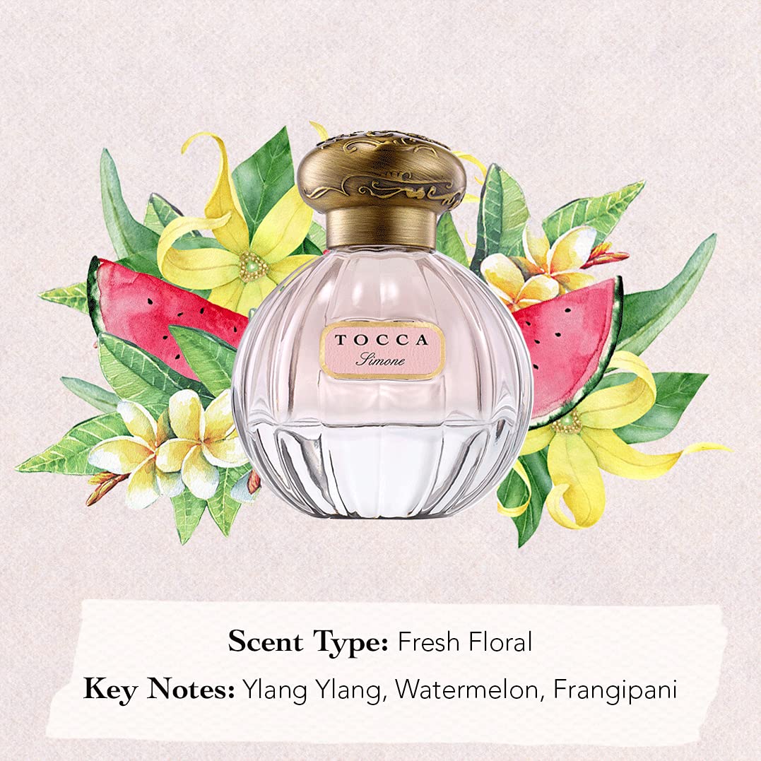 Tocca Simone Women's Perfume 1.7oz (50ml) - Fresh Floral Scent with Breezy, Sparkling & Radiant Notes - Long Lasting Eau de Parfum for Women - Perfect for Daily Wear, Date Night & Special Occasions