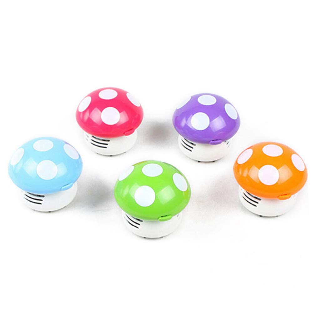 FOMIYES Mini Desk Sweeper - Handheld Portable Vacuum Cleaner for Office, Home & Car | Cute Mushroom-Shaped Desktop Cleaner | Compact Dust Sweeper for Small Spaces & Corners | Perfect for Christmas Gifts & Daily Cleaning