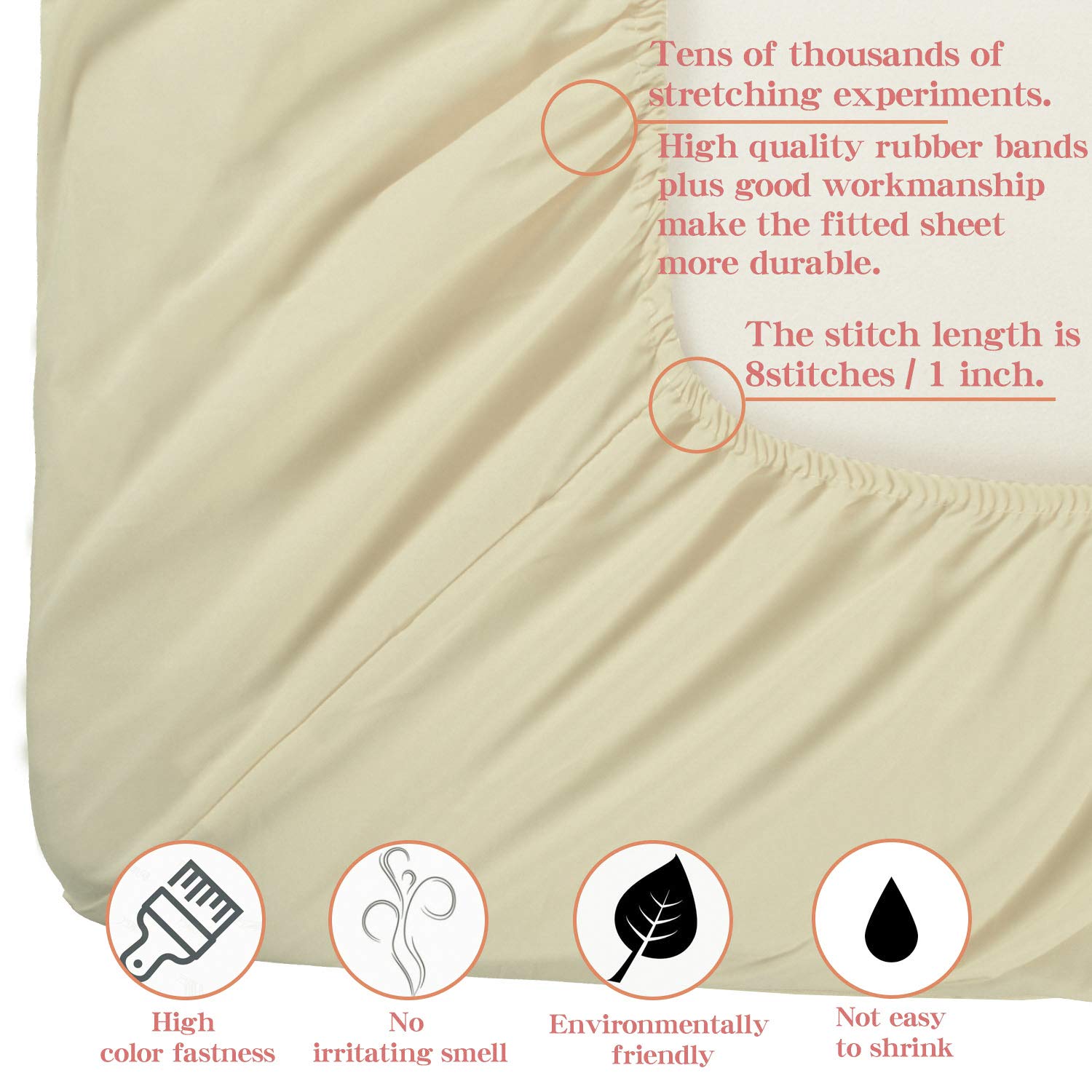 NTBAY 3-Piece 100% Microfiber Twin Bed Sheet Set - Ultra Soft 1800 Thread Count, Wrinkle & Fade Resistant, Deep Pocket Fitted Sheet (1 Flat, 1 Fitted, 1 Pillowcase) - Light Taupe - Perfect for Dorms, Guest Rooms & Kids' Beds