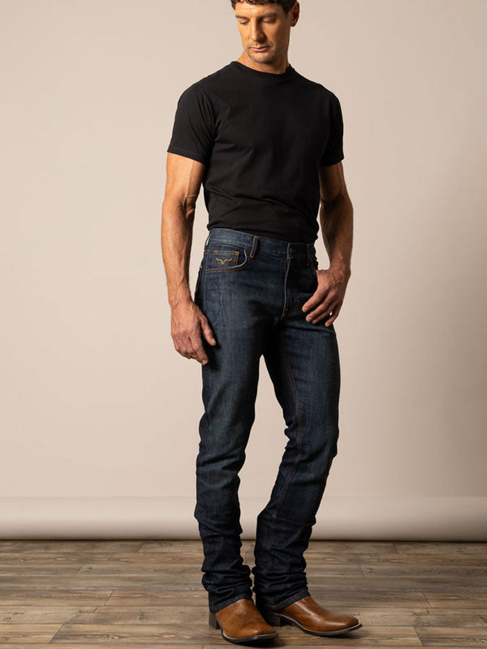 Kimes Ranch ROGER Men's Boot Cut Jeans - Classic Navy Blue Denim Pants for Cowboy Style & Western Fashion | Perfect for Rodeo, Ranch Work & Casual Wear