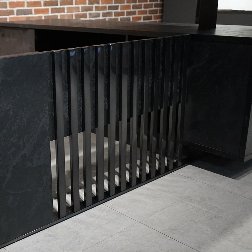 DAXTON 200cm Black Executive Desk with Left Return & Lift Mechanism - Perfect for Home Office & Professional Workspaces