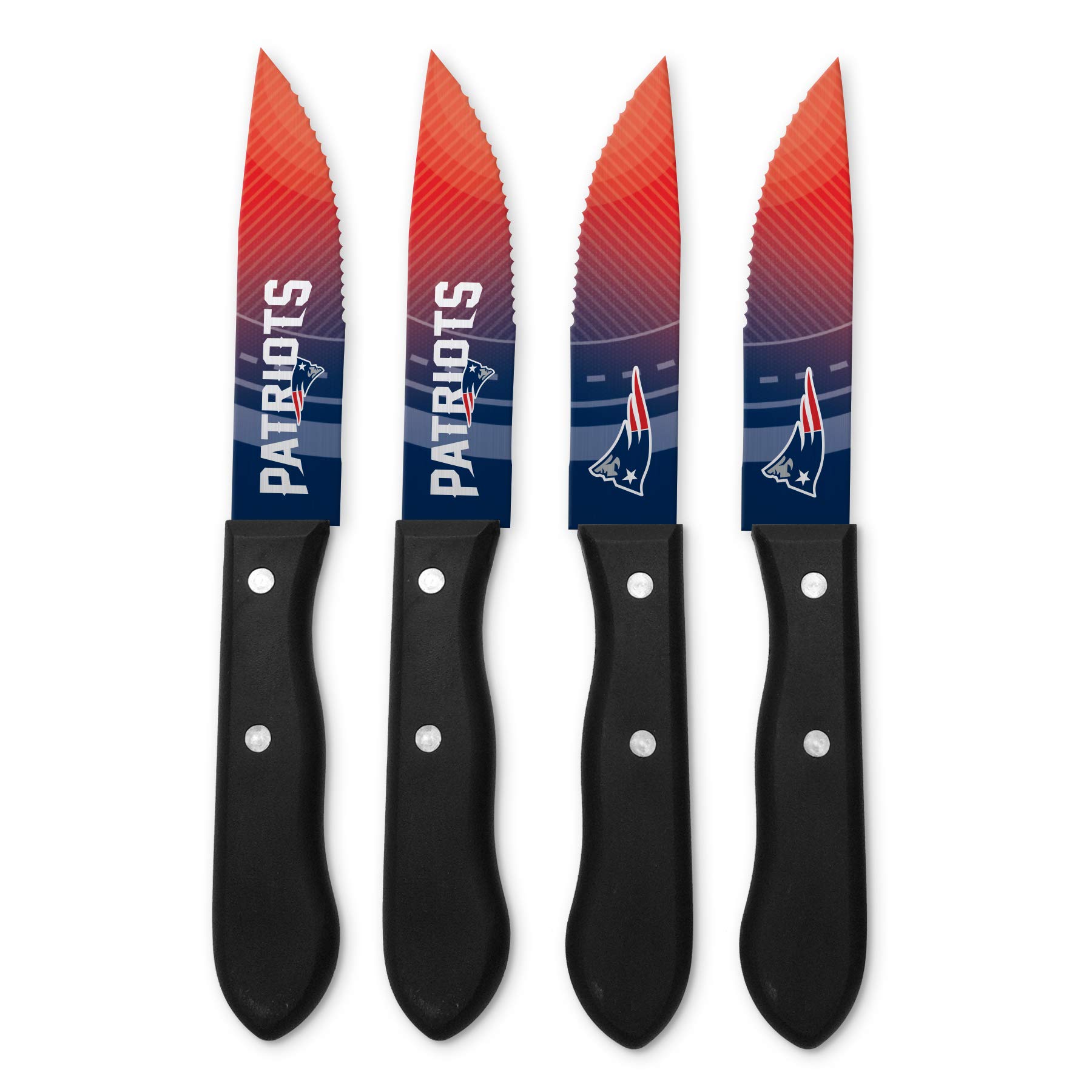 Premium NFL Unisex Steak Knife Set - 6-Piece Stainless Steel Steak Knives with Wooden Handle - Perfect for Game Day BBQs, Tailgating & Sports Fan Gifts
